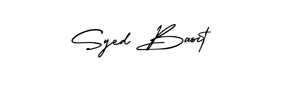 How to make Syed Basit name signature. Use AmerikaSignatureDemo-Regular style for creating short signs online. This is the latest handwritten sign. Syed Basit signature style 3 images and pictures png