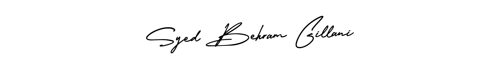 How to make Syed Behram Gillani name signature. Use AmerikaSignatureDemo-Regular style for creating short signs online. This is the latest handwritten sign. Syed Behram Gillani signature style 3 images and pictures png