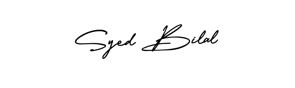 This is the best signature style for the Syed Bilal name. Also you like these signature font (AmerikaSignatureDemo-Regular). Mix name signature. Syed Bilal signature style 3 images and pictures png