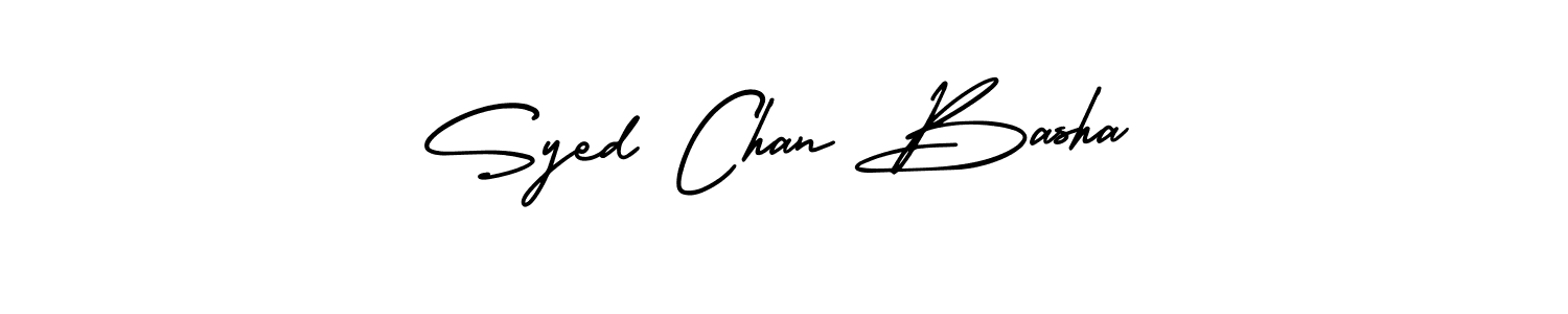 How to make Syed Chan Basha name signature. Use AmerikaSignatureDemo-Regular style for creating short signs online. This is the latest handwritten sign. Syed Chan Basha signature style 3 images and pictures png