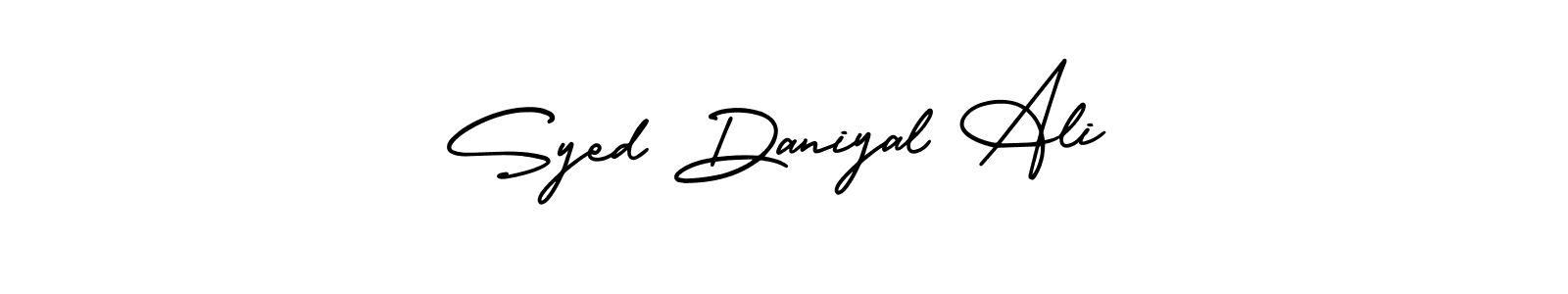 How to make Syed Daniyal Ali signature? AmerikaSignatureDemo-Regular is a professional autograph style. Create handwritten signature for Syed Daniyal Ali name. Syed Daniyal Ali signature style 3 images and pictures png