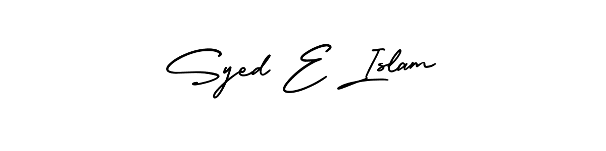 You should practise on your own different ways (AmerikaSignatureDemo-Regular) to write your name (Syed E Islam) in signature. don't let someone else do it for you. Syed E Islam signature style 3 images and pictures png