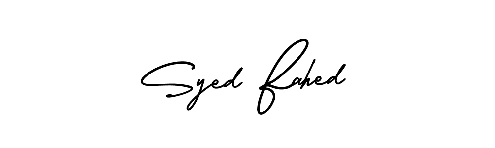 Syed Fahed stylish signature style. Best Handwritten Sign (AmerikaSignatureDemo-Regular) for my name. Handwritten Signature Collection Ideas for my name Syed Fahed. Syed Fahed signature style 3 images and pictures png