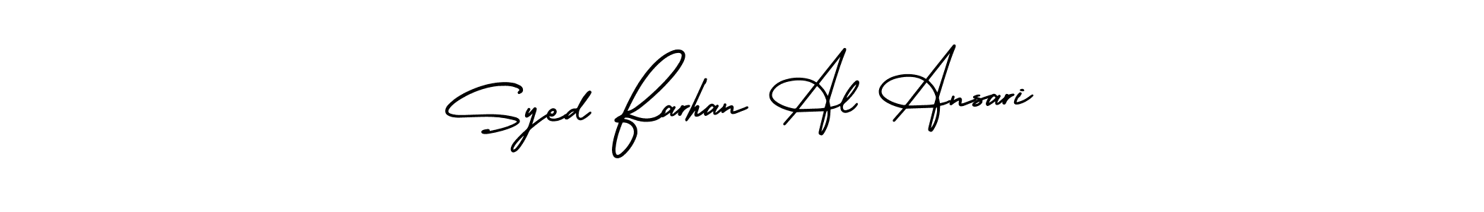 if you are searching for the best signature style for your name Syed Farhan Al Ansari. so please give up your signature search. here we have designed multiple signature styles  using AmerikaSignatureDemo-Regular. Syed Farhan Al Ansari signature style 3 images and pictures png