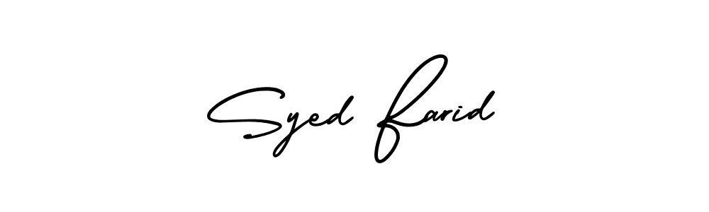 AmerikaSignatureDemo-Regular is a professional signature style that is perfect for those who want to add a touch of class to their signature. It is also a great choice for those who want to make their signature more unique. Get Syed Farid name to fancy signature for free. Syed Farid signature style 3 images and pictures png