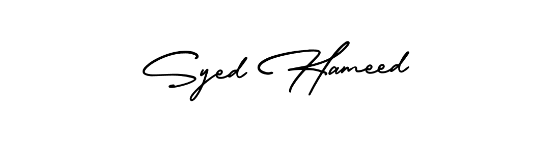 AmerikaSignatureDemo-Regular is a professional signature style that is perfect for those who want to add a touch of class to their signature. It is also a great choice for those who want to make their signature more unique. Get Syed Hameed name to fancy signature for free. Syed Hameed signature style 3 images and pictures png