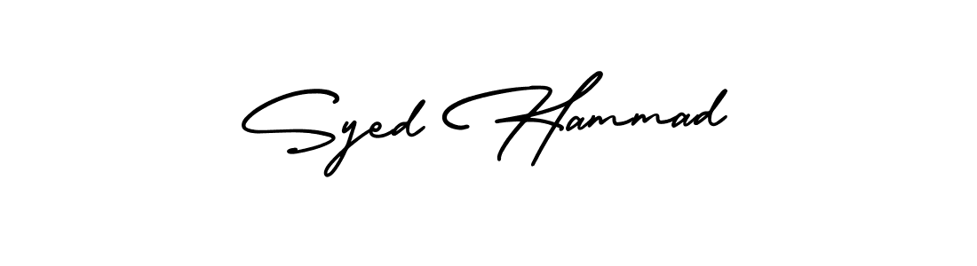 Similarly AmerikaSignatureDemo-Regular is the best handwritten signature design. Signature creator online .You can use it as an online autograph creator for name Syed Hammad. Syed Hammad signature style 3 images and pictures png