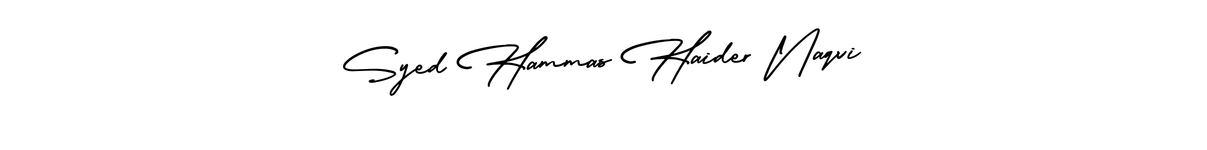 Also You can easily find your signature by using the search form. We will create Syed Hammas Haider Naqvi name handwritten signature images for you free of cost using AmerikaSignatureDemo-Regular sign style. Syed Hammas Haider Naqvi signature style 3 images and pictures png