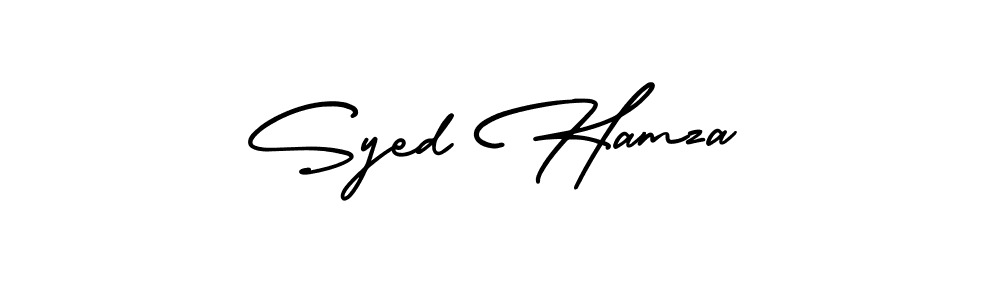 How to make Syed Hamza name signature. Use AmerikaSignatureDemo-Regular style for creating short signs online. This is the latest handwritten sign. Syed Hamza signature style 3 images and pictures png