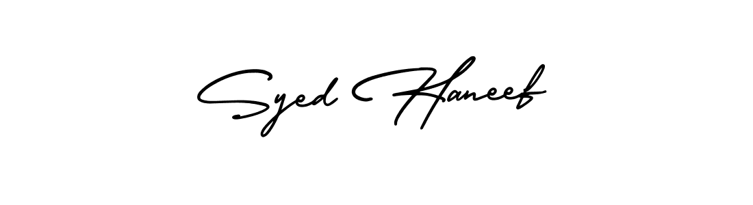 Use a signature maker to create a handwritten signature online. With this signature software, you can design (AmerikaSignatureDemo-Regular) your own signature for name Syed Haneef. Syed Haneef signature style 3 images and pictures png