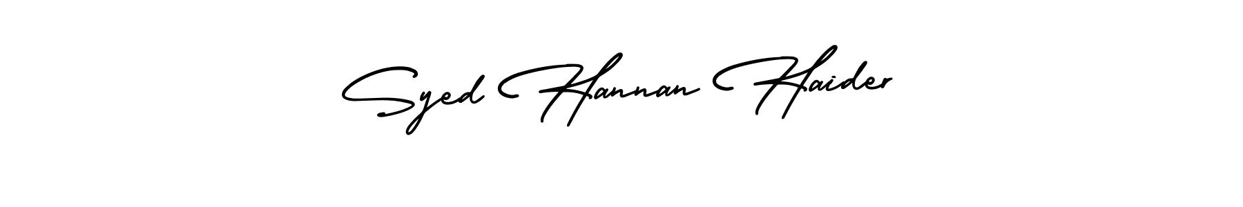 It looks lik you need a new signature style for name Syed Hannan Haider. Design unique handwritten (AmerikaSignatureDemo-Regular) signature with our free signature maker in just a few clicks. Syed Hannan Haider signature style 3 images and pictures png