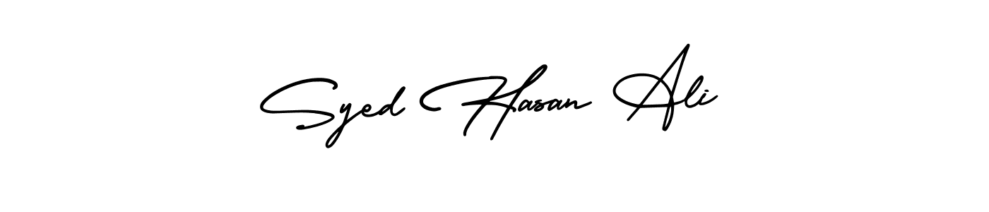 Also You can easily find your signature by using the search form. We will create Syed Hasan Ali name handwritten signature images for you free of cost using AmerikaSignatureDemo-Regular sign style. Syed Hasan Ali signature style 3 images and pictures png