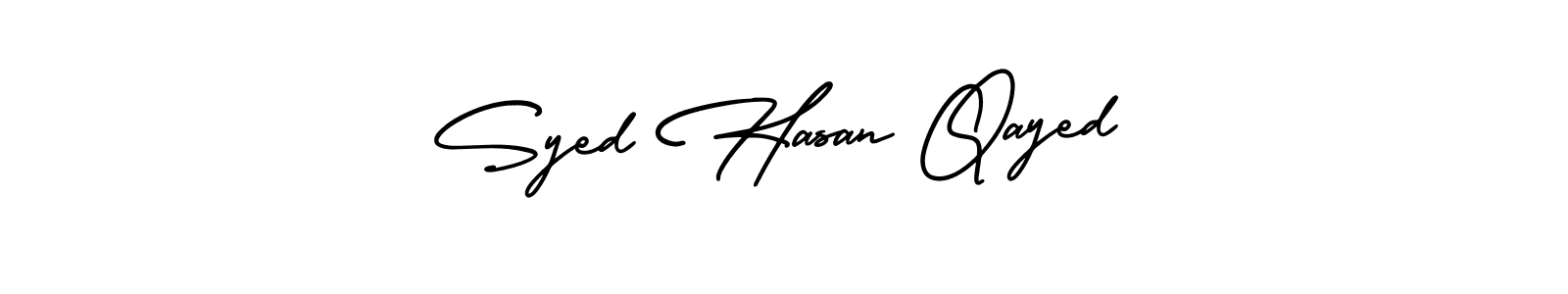 Also You can easily find your signature by using the search form. We will create Syed Hasan Qayed name handwritten signature images for you free of cost using AmerikaSignatureDemo-Regular sign style. Syed Hasan Qayed signature style 3 images and pictures png