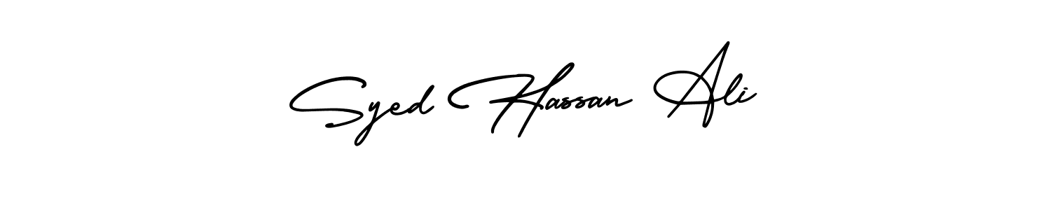 Create a beautiful signature design for name Syed Hassan Ali. With this signature (AmerikaSignatureDemo-Regular) fonts, you can make a handwritten signature for free. Syed Hassan Ali signature style 3 images and pictures png