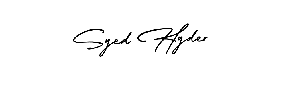 How to make Syed Hyder name signature. Use AmerikaSignatureDemo-Regular style for creating short signs online. This is the latest handwritten sign. Syed Hyder signature style 3 images and pictures png