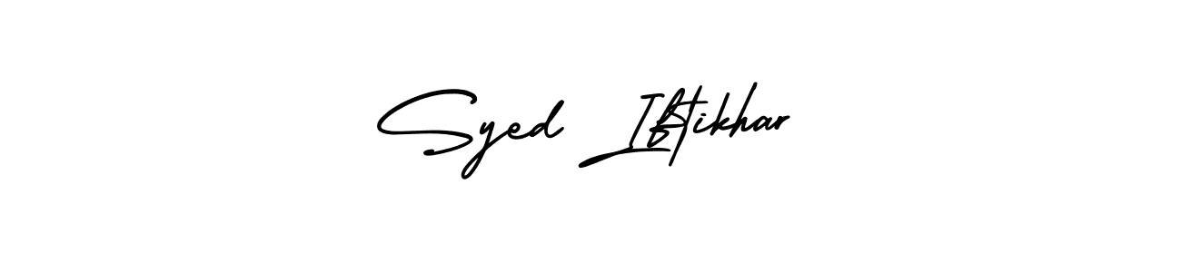 This is the best signature style for the Syed Iftikhar name. Also you like these signature font (AmerikaSignatureDemo-Regular). Mix name signature. Syed Iftikhar signature style 3 images and pictures png
