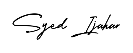 This is the best signature style for the Syed Ijahar name. Also you like these signature font (AmerikaSignatureDemo-Regular). Mix name signature. Syed Ijahar signature style 3 images and pictures png