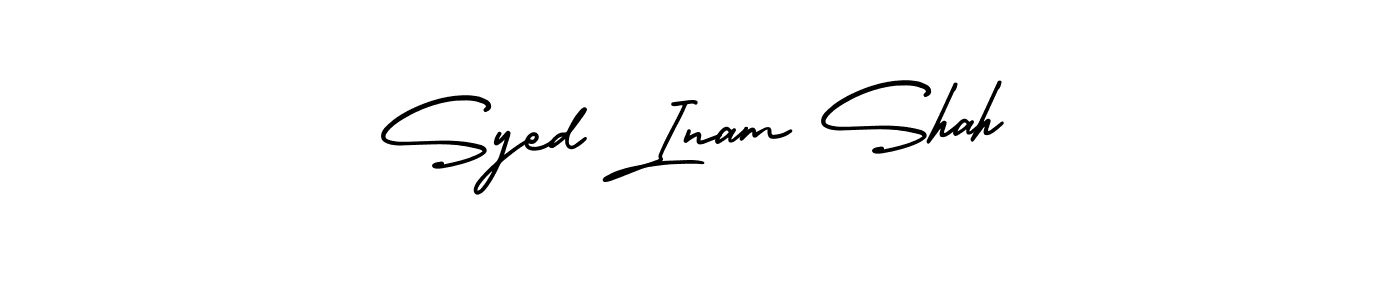 The best way (AmerikaSignatureDemo-Regular) to make a short signature is to pick only two or three words in your name. The name Syed Inam Shah include a total of six letters. For converting this name. Syed Inam Shah signature style 3 images and pictures png