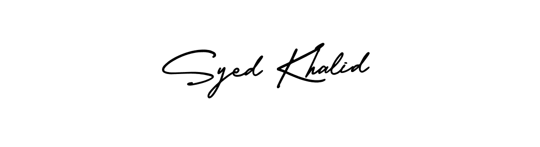 Syed Khalid stylish signature style. Best Handwritten Sign (AmerikaSignatureDemo-Regular) for my name. Handwritten Signature Collection Ideas for my name Syed Khalid. Syed Khalid signature style 3 images and pictures png