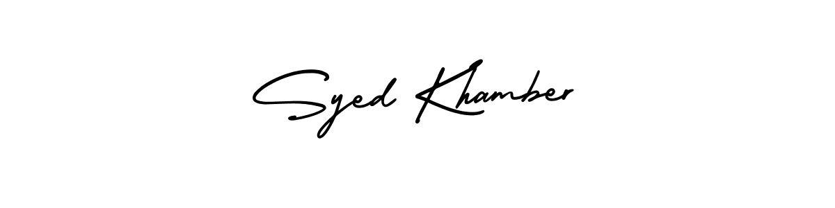 Also we have Syed Khamber name is the best signature style. Create professional handwritten signature collection using AmerikaSignatureDemo-Regular autograph style. Syed Khamber signature style 3 images and pictures png