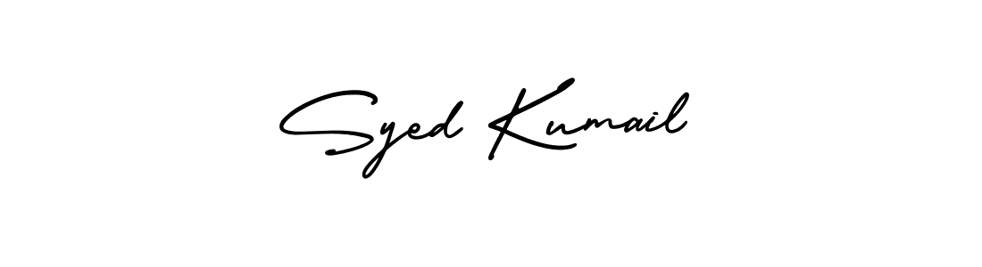 You should practise on your own different ways (AmerikaSignatureDemo-Regular) to write your name (Syed Kumail) in signature. don't let someone else do it for you. Syed Kumail signature style 3 images and pictures png