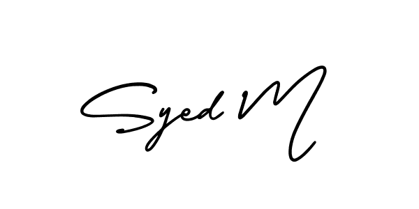 Syed M stylish signature style. Best Handwritten Sign (AmerikaSignatureDemo-Regular) for my name. Handwritten Signature Collection Ideas for my name Syed M. Syed M signature style 3 images and pictures png