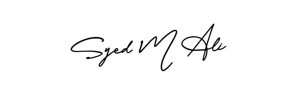 You should practise on your own different ways (AmerikaSignatureDemo-Regular) to write your name (Syed M Ali) in signature. don't let someone else do it for you. Syed M Ali signature style 3 images and pictures png