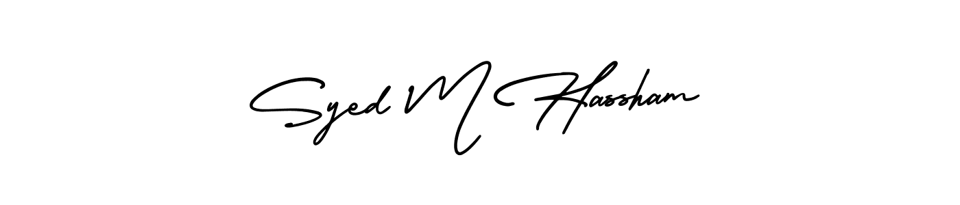 It looks lik you need a new signature style for name Syed M Hassham. Design unique handwritten (AmerikaSignatureDemo-Regular) signature with our free signature maker in just a few clicks. Syed M Hassham signature style 3 images and pictures png