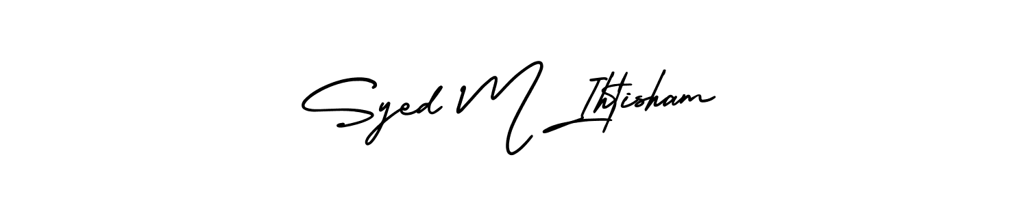 if you are searching for the best signature style for your name Syed M Ihtisham. so please give up your signature search. here we have designed multiple signature styles  using AmerikaSignatureDemo-Regular. Syed M Ihtisham signature style 3 images and pictures png