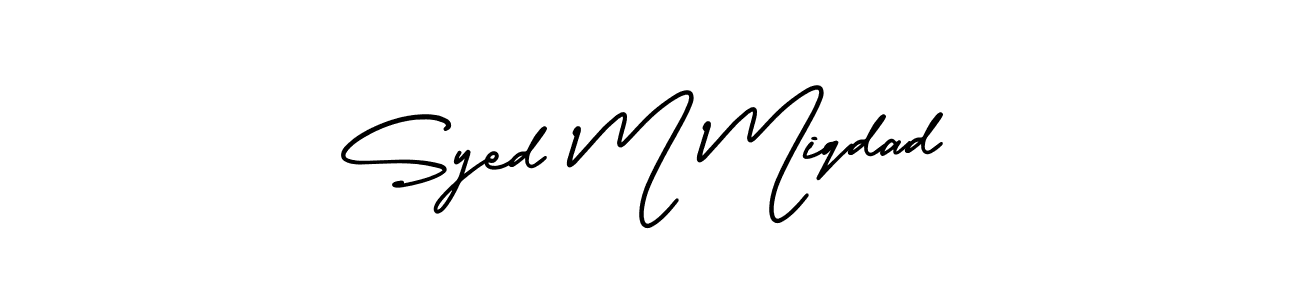 How to Draw Syed M Miqdad signature style? AmerikaSignatureDemo-Regular is a latest design signature styles for name Syed M Miqdad. Syed M Miqdad signature style 3 images and pictures png