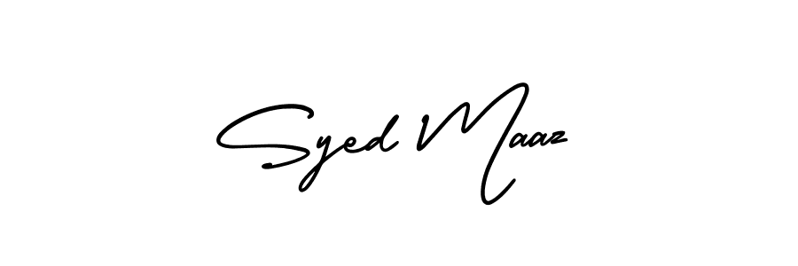 How to make Syed Maaz name signature. Use AmerikaSignatureDemo-Regular style for creating short signs online. This is the latest handwritten sign. Syed Maaz signature style 3 images and pictures png