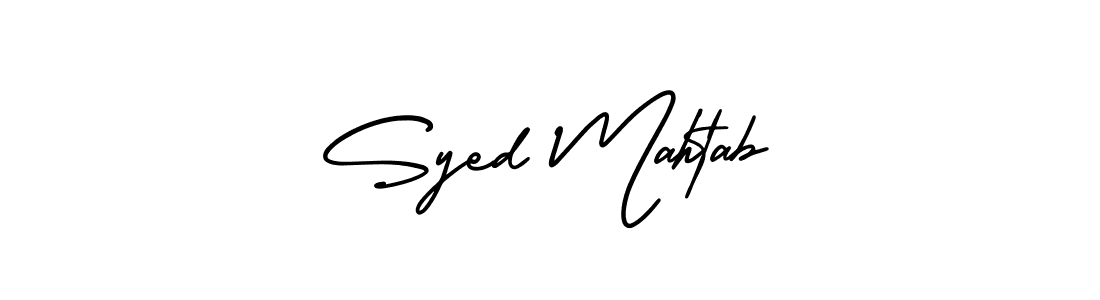 The best way (AmerikaSignatureDemo-Regular) to make a short signature is to pick only two or three words in your name. The name Syed Mahtab include a total of six letters. For converting this name. Syed Mahtab signature style 3 images and pictures png