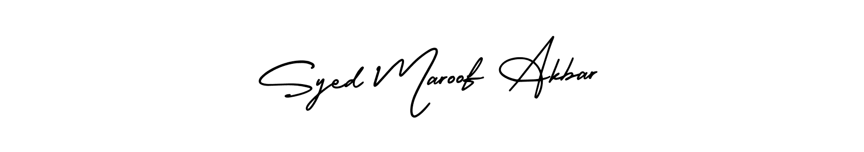 Syed Maroof Akbar stylish signature style. Best Handwritten Sign (AmerikaSignatureDemo-Regular) for my name. Handwritten Signature Collection Ideas for my name Syed Maroof Akbar. Syed Maroof Akbar signature style 3 images and pictures png