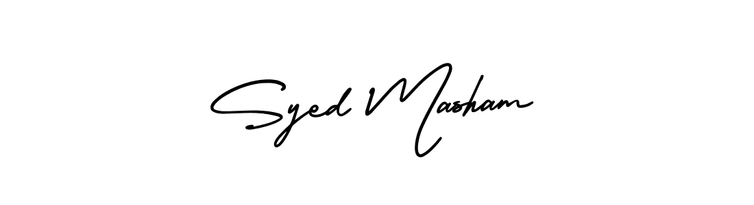 if you are searching for the best signature style for your name Syed Masham. so please give up your signature search. here we have designed multiple signature styles  using AmerikaSignatureDemo-Regular. Syed Masham signature style 3 images and pictures png