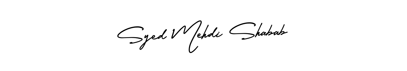 Syed Mehdi Shabab stylish signature style. Best Handwritten Sign (AmerikaSignatureDemo-Regular) for my name. Handwritten Signature Collection Ideas for my name Syed Mehdi Shabab. Syed Mehdi Shabab signature style 3 images and pictures png