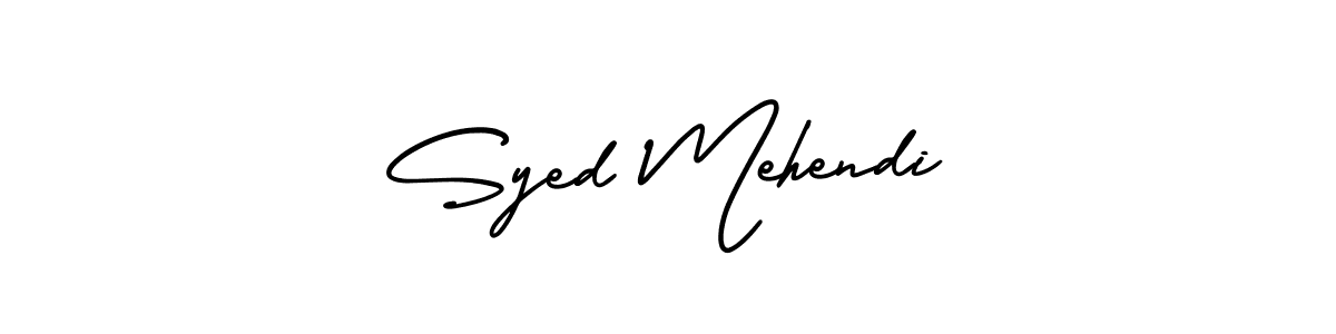 AmerikaSignatureDemo-Regular is a professional signature style that is perfect for those who want to add a touch of class to their signature. It is also a great choice for those who want to make their signature more unique. Get Syed Mehendi name to fancy signature for free. Syed Mehendi signature style 3 images and pictures png
