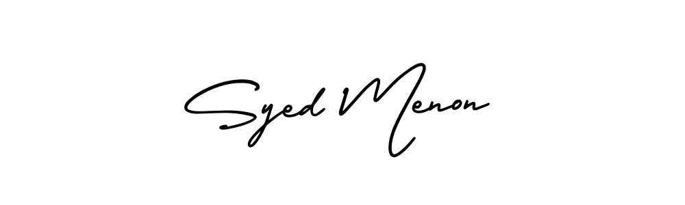 Design your own signature with our free online signature maker. With this signature software, you can create a handwritten (AmerikaSignatureDemo-Regular) signature for name Syed Menon. Syed Menon signature style 3 images and pictures png