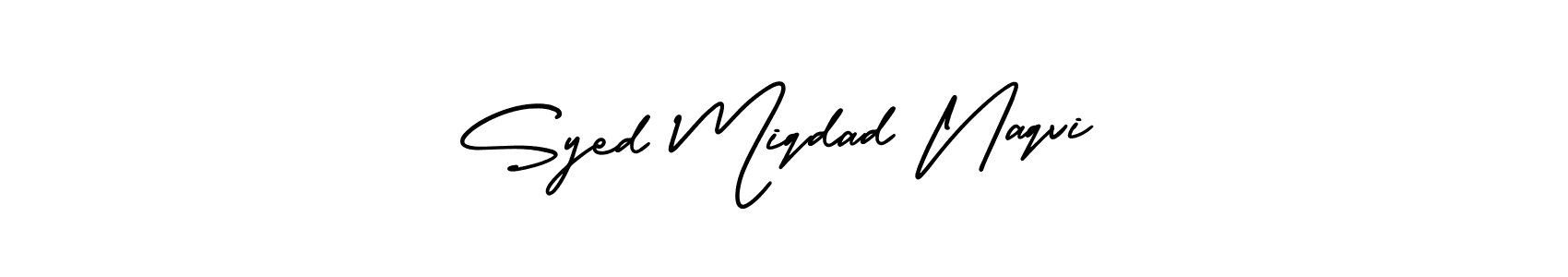 Use a signature maker to create a handwritten signature online. With this signature software, you can design (AmerikaSignatureDemo-Regular) your own signature for name Syed Miqdad Naqvi. Syed Miqdad Naqvi signature style 3 images and pictures png