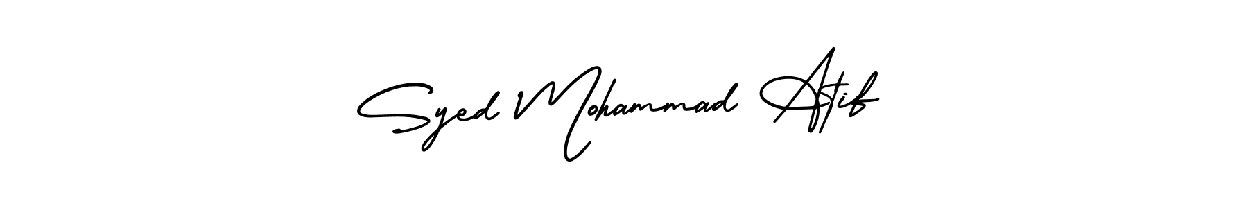 It looks lik you need a new signature style for name Syed Mohammad Atif. Design unique handwritten (AmerikaSignatureDemo-Regular) signature with our free signature maker in just a few clicks. Syed Mohammad Atif signature style 3 images and pictures png