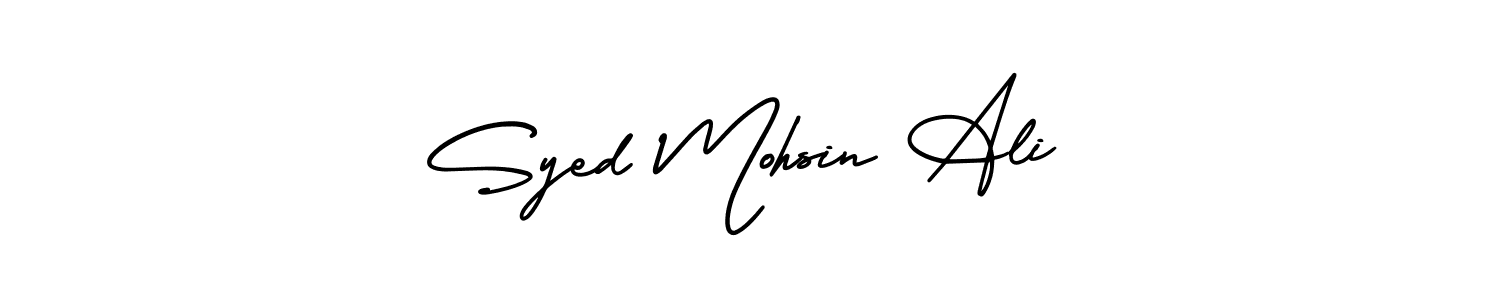 if you are searching for the best signature style for your name Syed Mohsin Ali. so please give up your signature search. here we have designed multiple signature styles  using AmerikaSignatureDemo-Regular. Syed Mohsin Ali signature style 3 images and pictures png