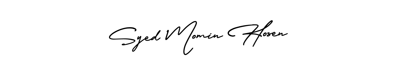 You should practise on your own different ways (AmerikaSignatureDemo-Regular) to write your name (Syed Momin Hosen) in signature. don't let someone else do it for you. Syed Momin Hosen signature style 3 images and pictures png
