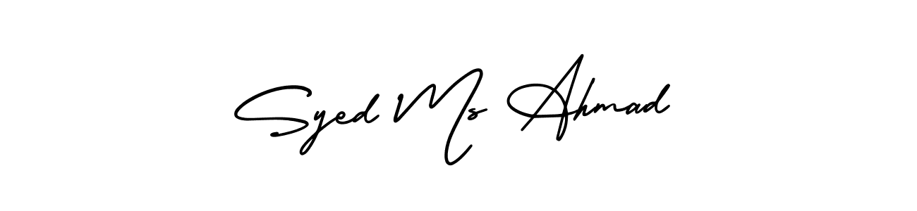 Use a signature maker to create a handwritten signature online. With this signature software, you can design (AmerikaSignatureDemo-Regular) your own signature for name Syed Ms Ahmad. Syed Ms Ahmad signature style 3 images and pictures png
