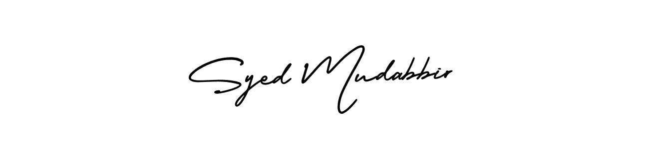 The best way (AmerikaSignatureDemo-Regular) to make a short signature is to pick only two or three words in your name. The name Syed Mudabbir include a total of six letters. For converting this name. Syed Mudabbir signature style 3 images and pictures png