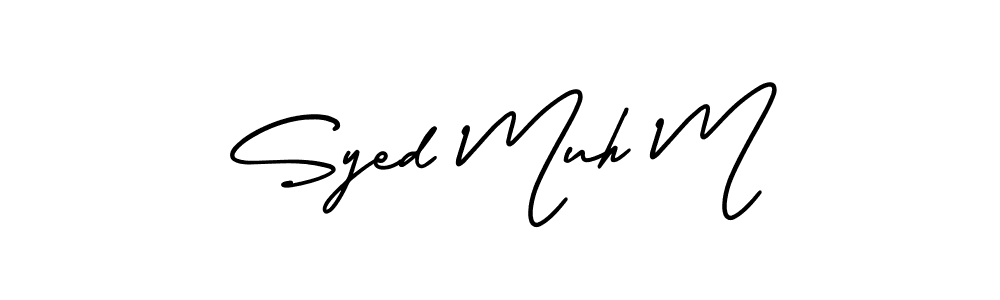 Similarly AmerikaSignatureDemo-Regular is the best handwritten signature design. Signature creator online .You can use it as an online autograph creator for name Syed Muh M. Syed Muh M signature style 3 images and pictures png