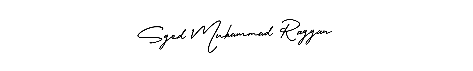 Use a signature maker to create a handwritten signature online. With this signature software, you can design (AmerikaSignatureDemo-Regular) your own signature for name Syed Muhammad Rayyan. Syed Muhammad Rayyan signature style 3 images and pictures png