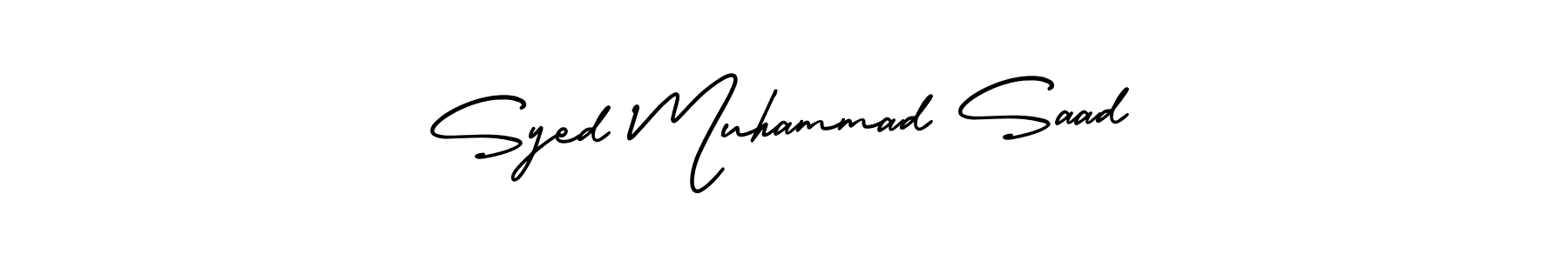 How to Draw Syed Muhammad Saad signature style? AmerikaSignatureDemo-Regular is a latest design signature styles for name Syed Muhammad Saad. Syed Muhammad Saad signature style 3 images and pictures png