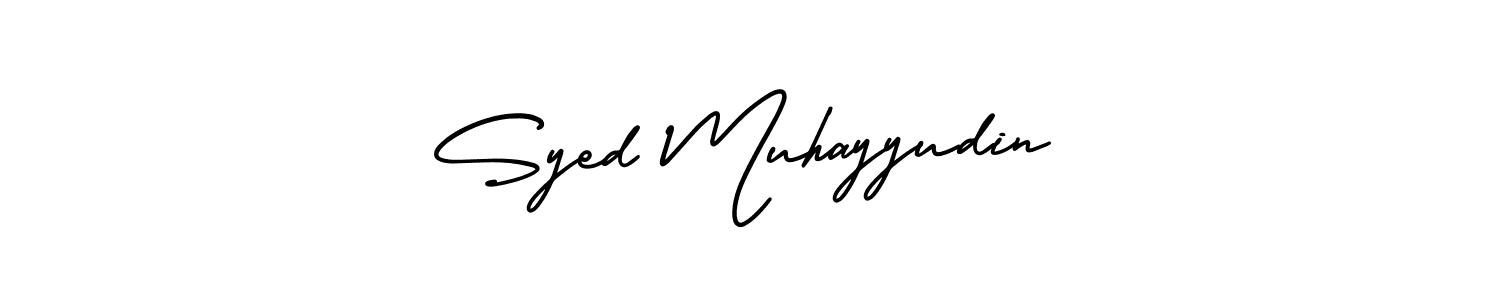 Make a beautiful signature design for name Syed Muhayyudin. With this signature (AmerikaSignatureDemo-Regular) style, you can create a handwritten signature for free. Syed Muhayyudin signature style 3 images and pictures png