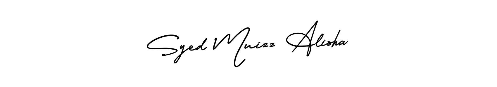 Design your own signature with our free online signature maker. With this signature software, you can create a handwritten (AmerikaSignatureDemo-Regular) signature for name Syed Muizz Alisha. Syed Muizz Alisha signature style 3 images and pictures png