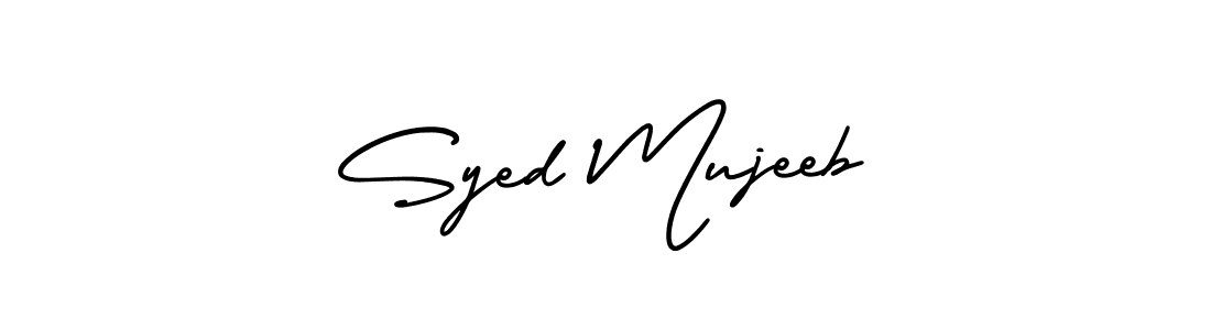 AmerikaSignatureDemo-Regular is a professional signature style that is perfect for those who want to add a touch of class to their signature. It is also a great choice for those who want to make their signature more unique. Get Syed Mujeeb name to fancy signature for free. Syed Mujeeb signature style 3 images and pictures png