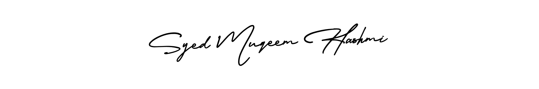 It looks lik you need a new signature style for name Syed Muqeem Hashmi. Design unique handwritten (AmerikaSignatureDemo-Regular) signature with our free signature maker in just a few clicks. Syed Muqeem Hashmi signature style 3 images and pictures png